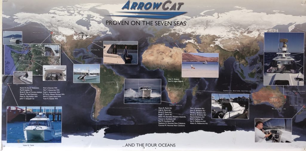 arrowcat power catamaran travel map