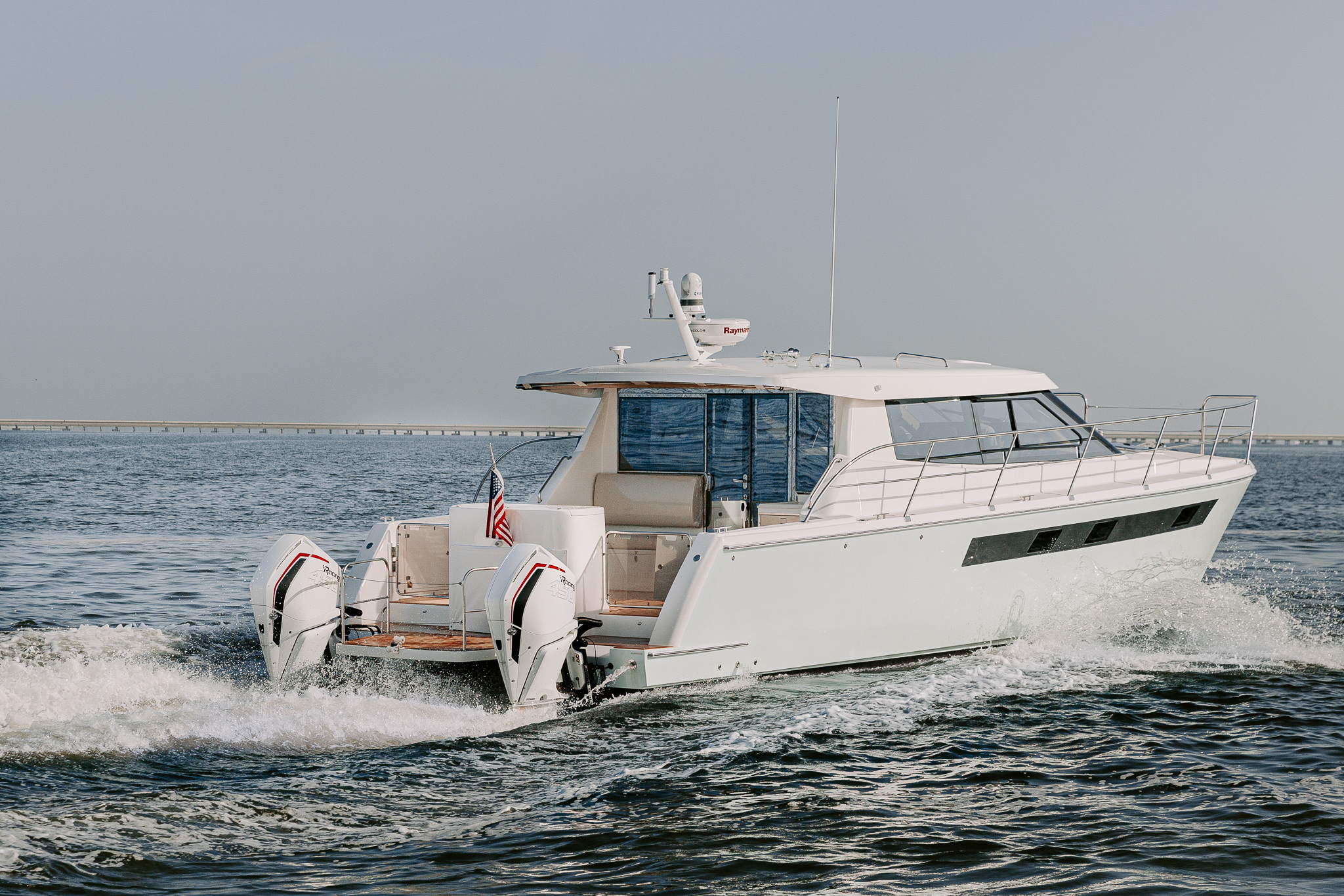 power catamaran with outboards