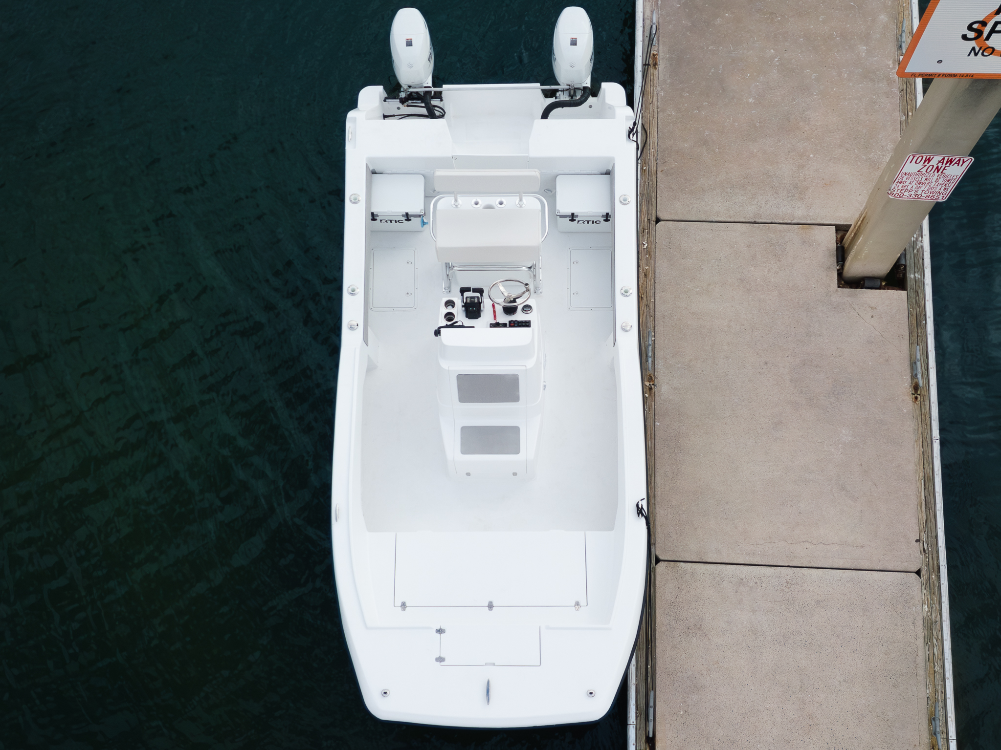 ArrowCat 20' center console powercat boat on the water in clearwater, Florida